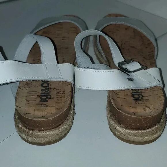 Espadrille sandal silver/white,adjust ankle strap, white and silver size 41 - Picture 7 of 14